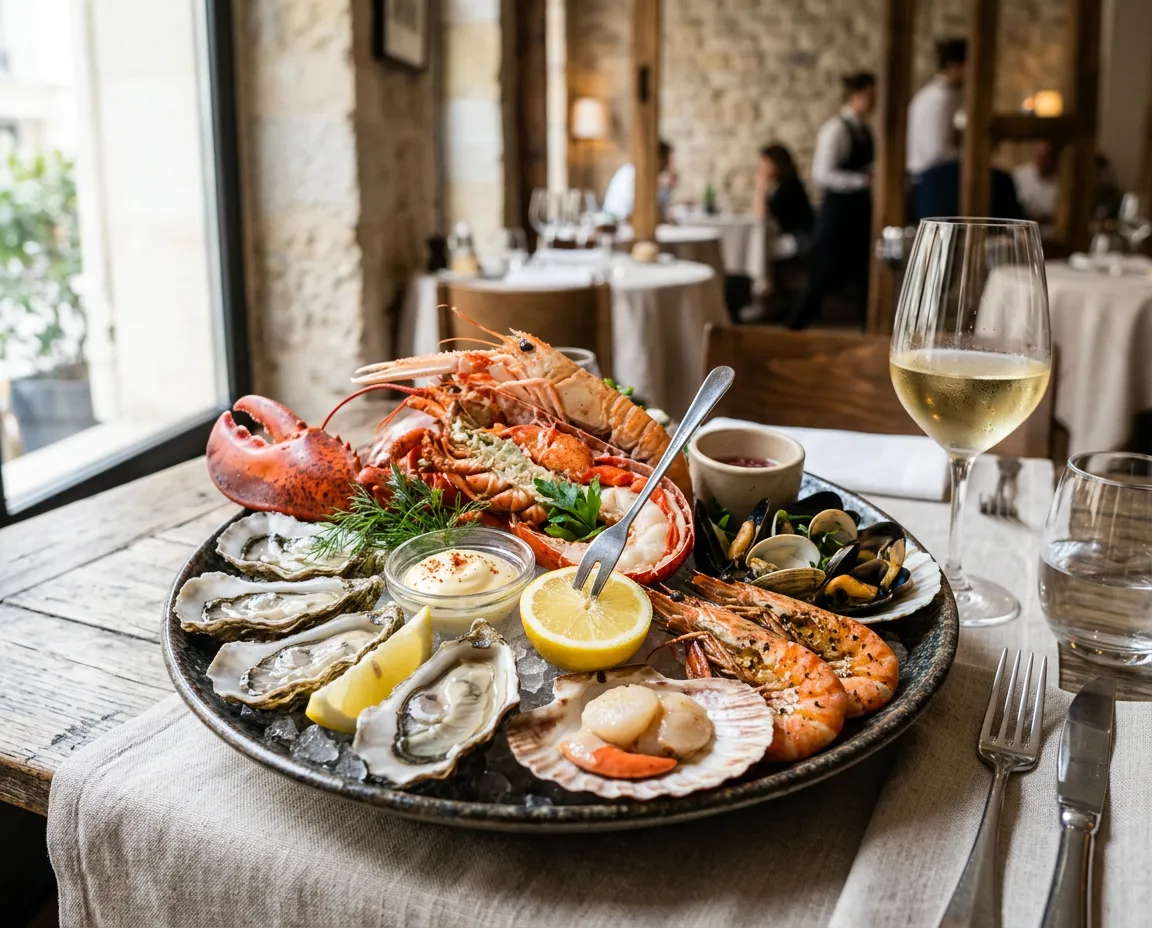 Plat dressé dans un restaurant gastronomique