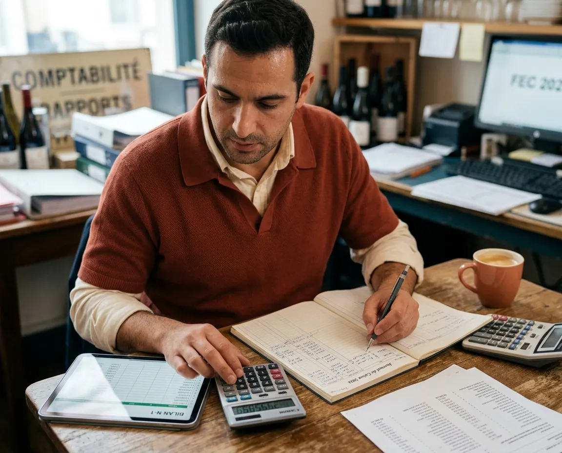 Comptable analysant un bilan de restaurant après sinistre